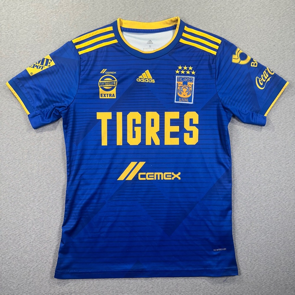 Adidas Tigres UANL Soccer Jersey Mens M Blue Yellow Liga MX Aeroready